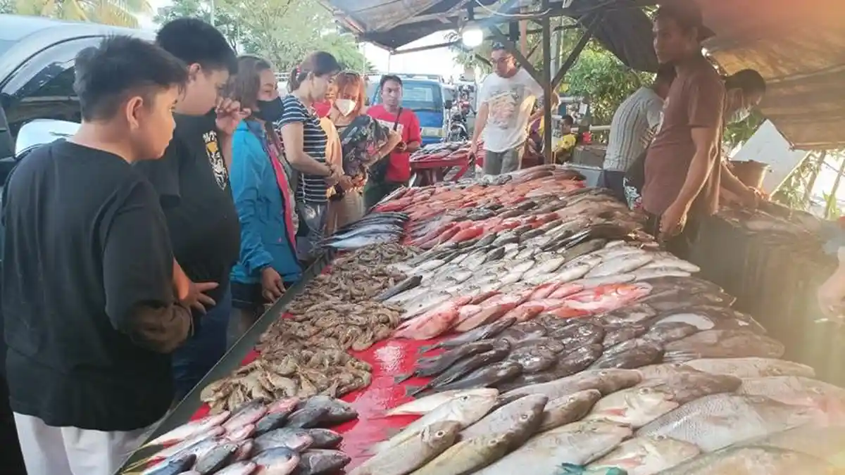 Wisata Manado Pasar Sore Jembatan Soekarno, Berburu Ikan Mangael Segar