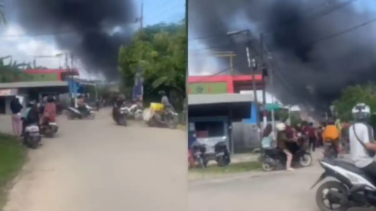 Viral Video Udara Kebakaran di Sangatta Kutai Timur, Bangunan Diduga Kos-kosan Dilahap Api
