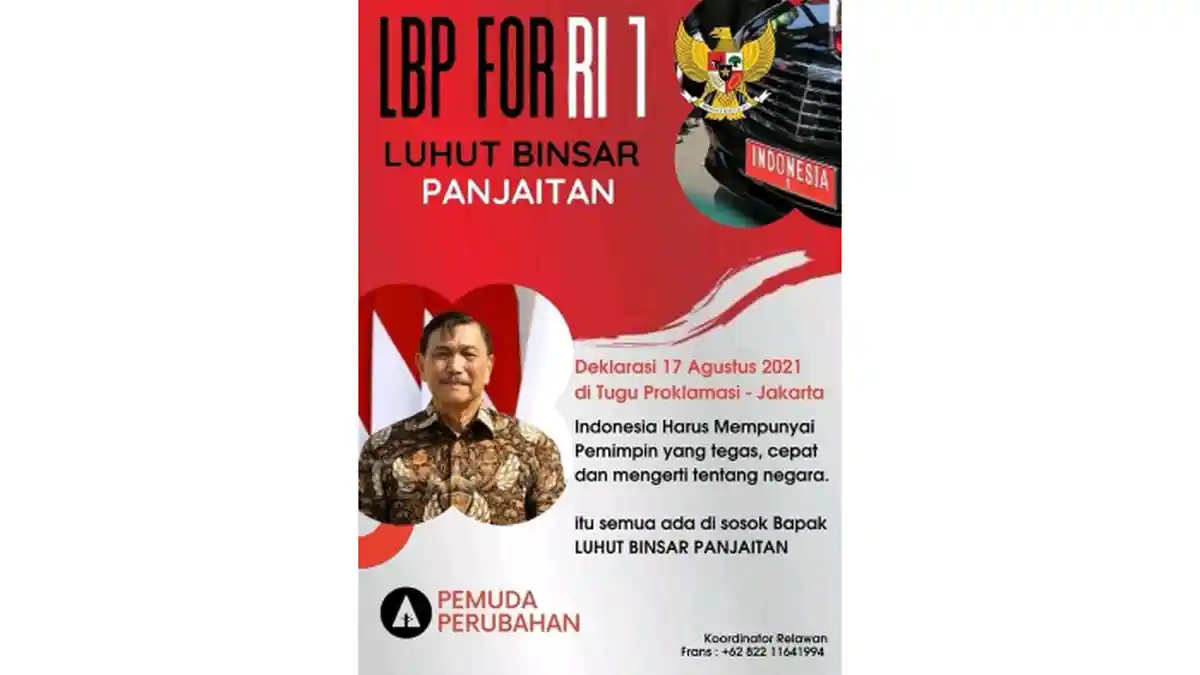 HEBOH! Beredar Poster Luhut Maju Jadi Capres 2024, Deklarasi 17 Agustus ...