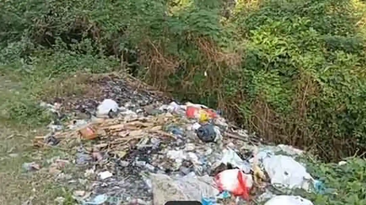 Sampah Berserakan di Bahu Jalan ke Dermaga Borong,Manggarai Timur
