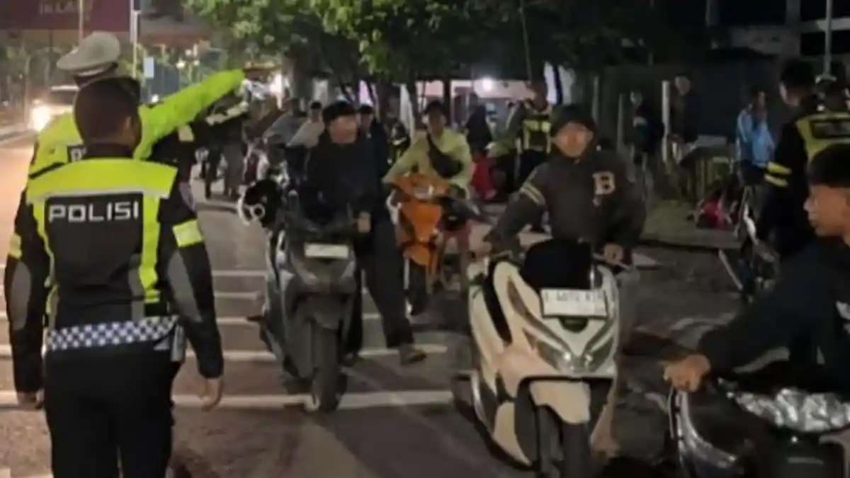 Polresta Malang Kota Amankan 111 Sepeda Motor saat  Bubarkan Aksi Balap Liar