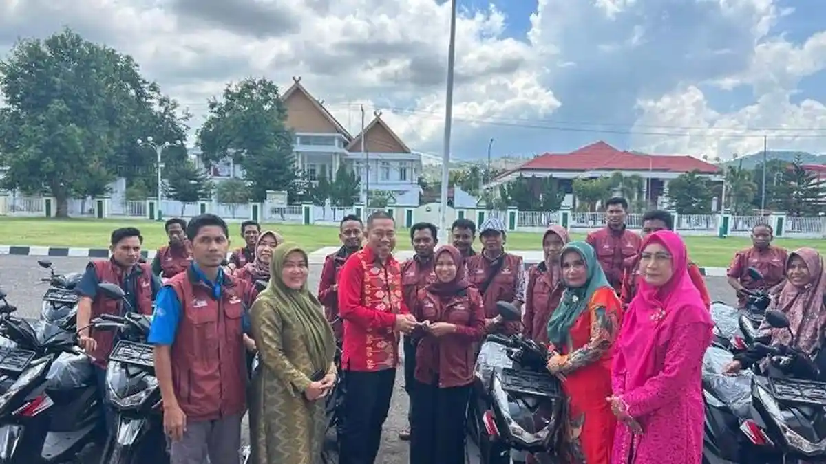 Perkuat Program kesejahteraan, Pemkot Bima Bagikan Puluhan Motor untuk Operasional PKH