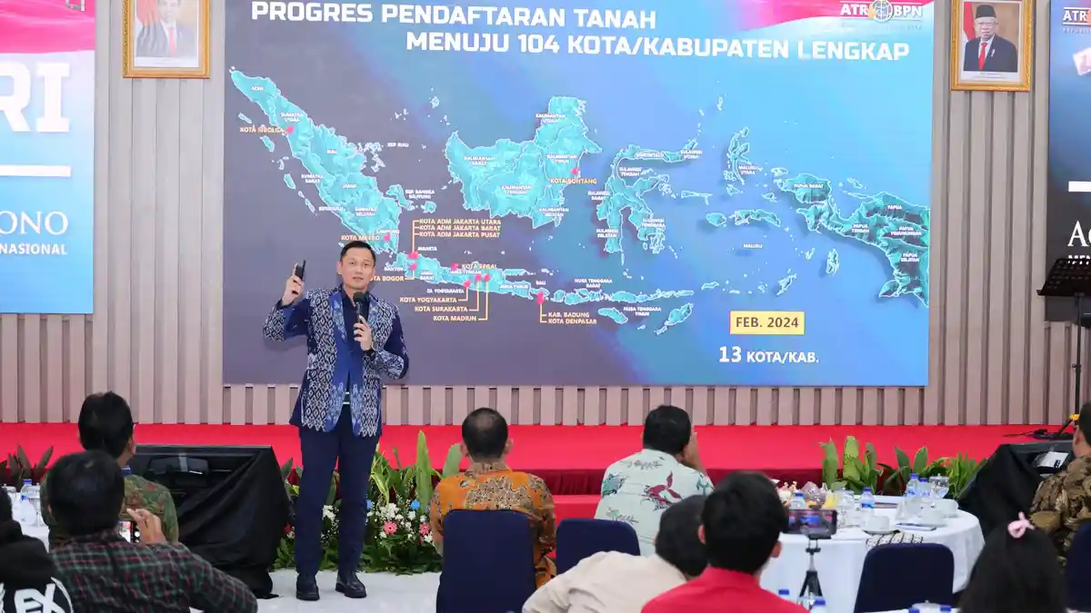 2,4 Juta Bidang Tanah Terdaftar dalam 100 Hari Kerja Menteri AHY, Bangun 102 Kantor Pertanahan