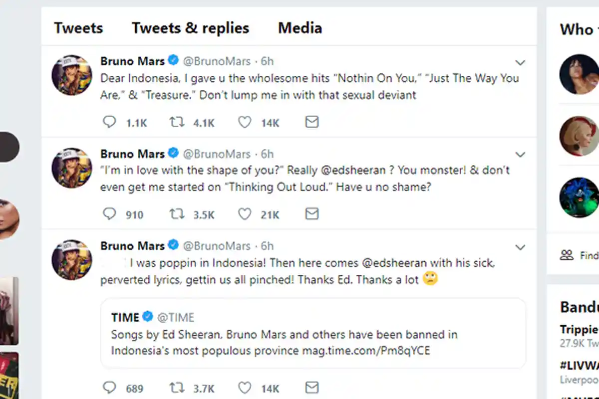 Bruno Mars Tanggapi Pembatasan Jam Tayang 17 Lagu Berbahasa Inggris, Begini Jawaban KPID Jabar