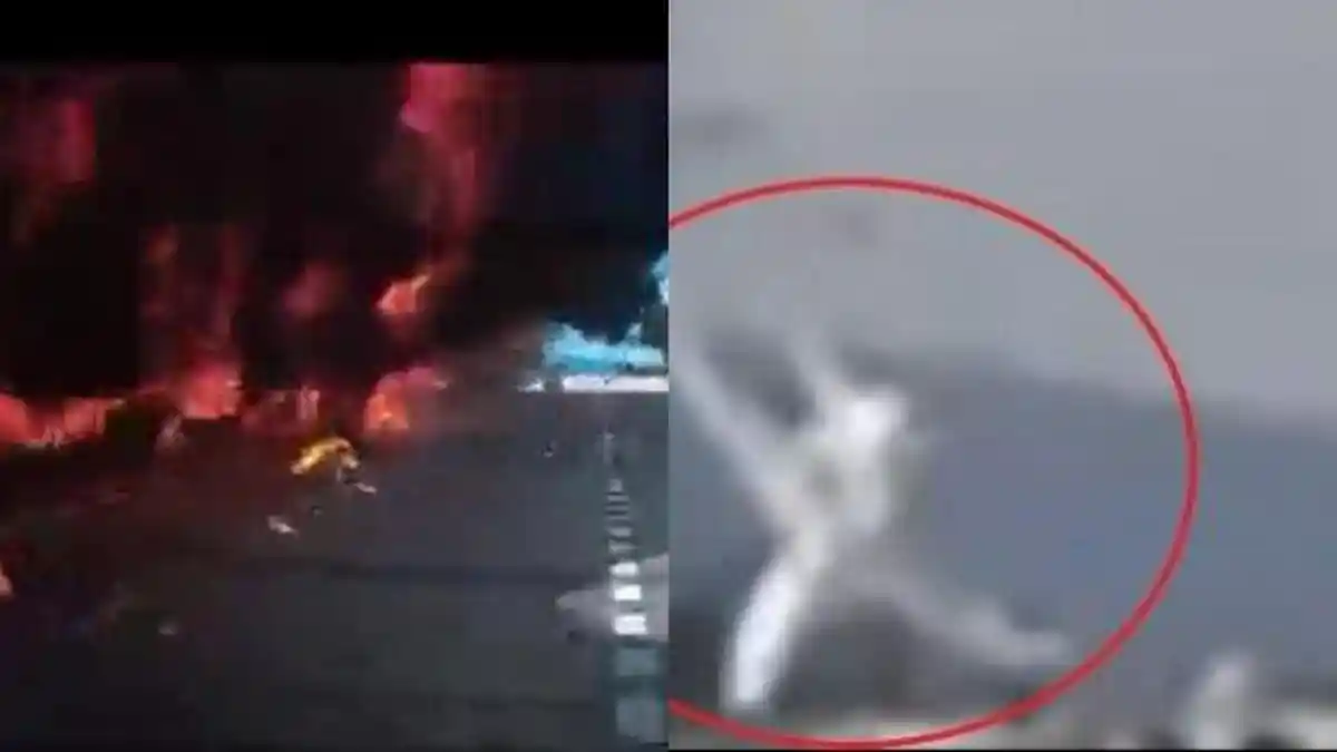 DETIK-DETIK Pesawat Jet Jatuh & Terbakar di Selangor Terekam Dashcam, Menukik Tabrak Motor dan Mobil