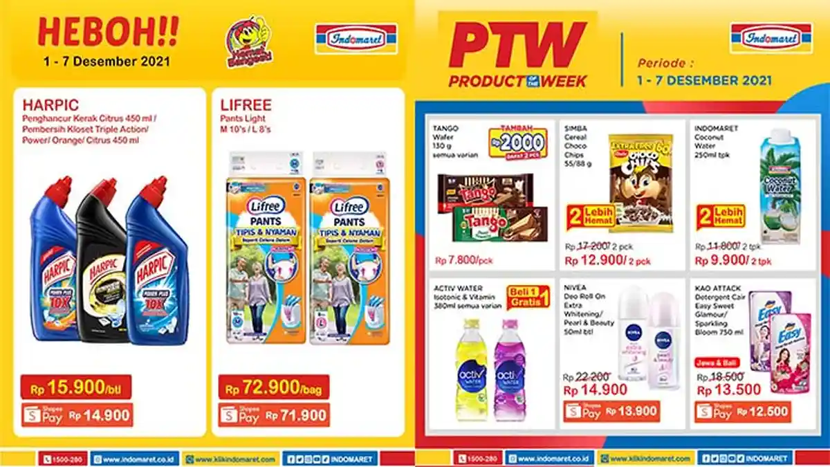 PROMO INDOMARET Hari Ini 6 Desember 2021, Deterjen Pewangi Popok Bayi Wafer hingga Snack Harga Hemat