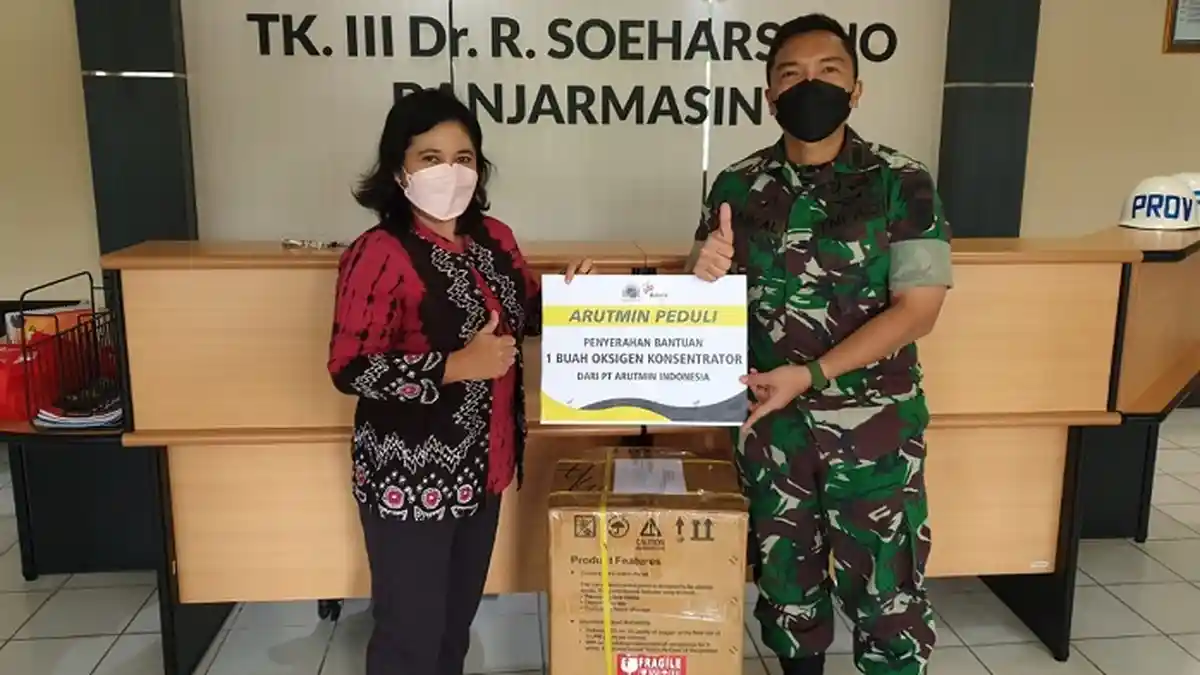 Hadapi Gelombang Ketiga Covid-19, Arutmin Serahkan Oksigen Konsetrator
