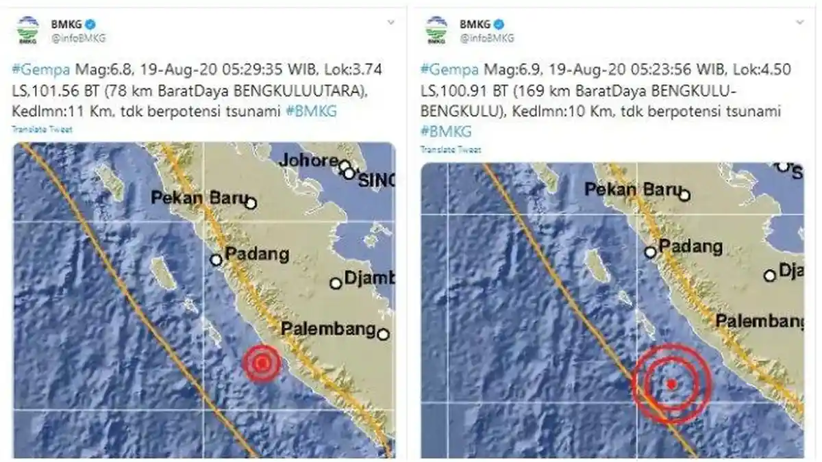 Gempa Bumi 'Doublet' Guncang Bengkulu, Diikuti Lima Gempa Susulan, Apa Itu?