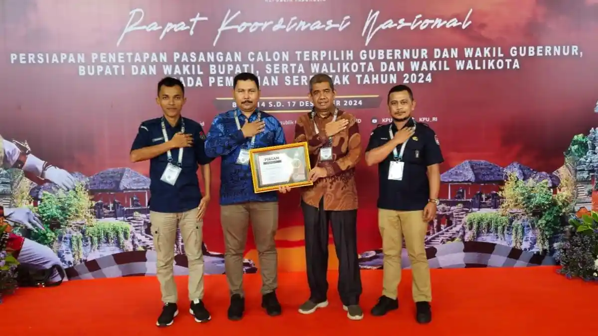 KIP Pidie Jaya Raih Peringkat II Nasional dalam Pengelolaan Rekapitulasi Suara Pilkada 2024