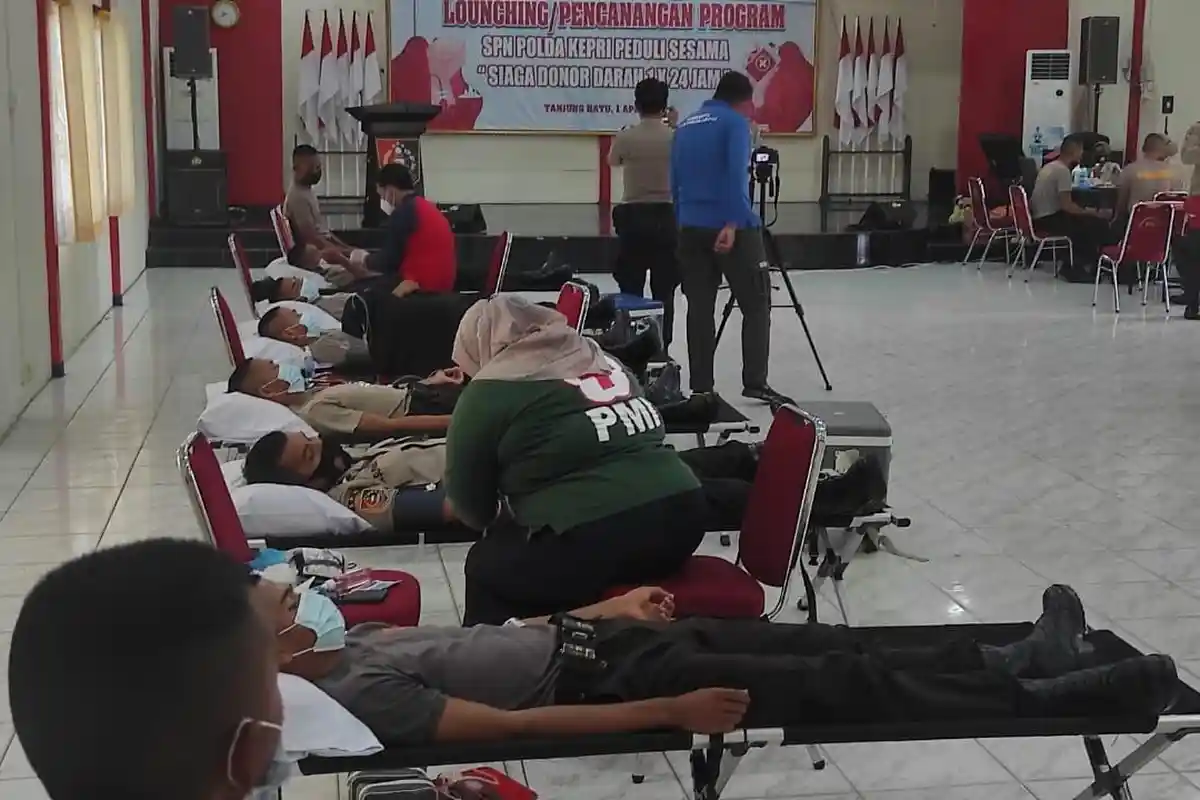 SPN Polda Kepri di Tanjung Batu Gelar Donor Darah Siagakan Petugas 1x24 Jam