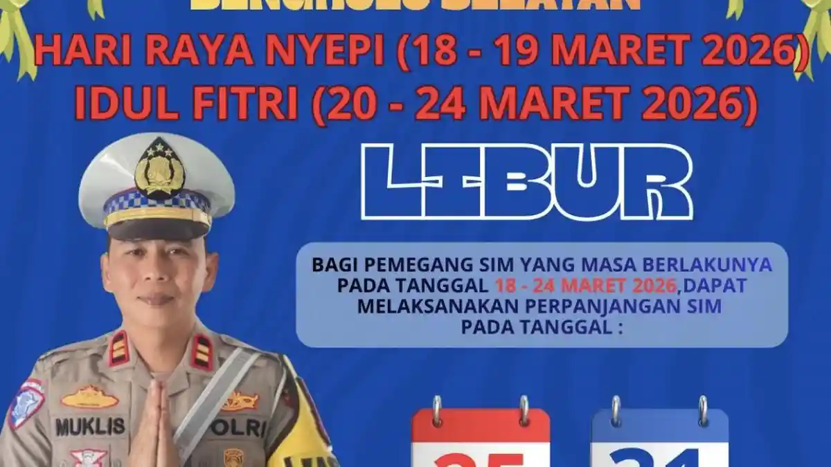 Catat! Pelayanan SIM di Polres Bengkulu Selatan Libur Nyepi dan Idul Fitri, Ini Jadwalnya