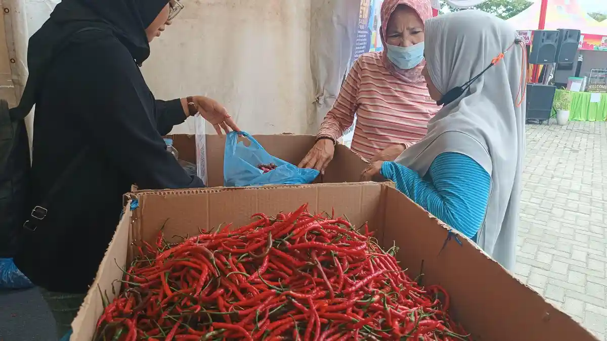 Semarakan HUT RI, Cabai Merah Paling Diburu di Bazar dan Pasar Murah Disperindag Sumut