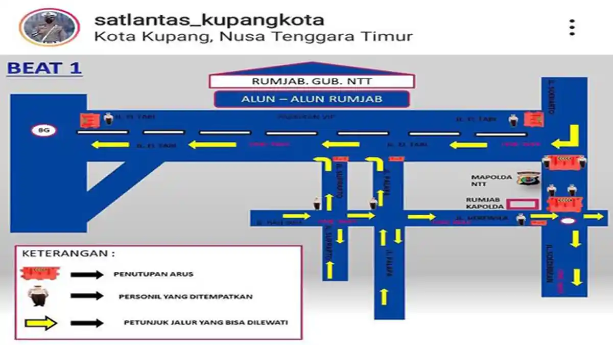 Dinas Perhubungan Kota Kupang Tutup Jalur El Tari