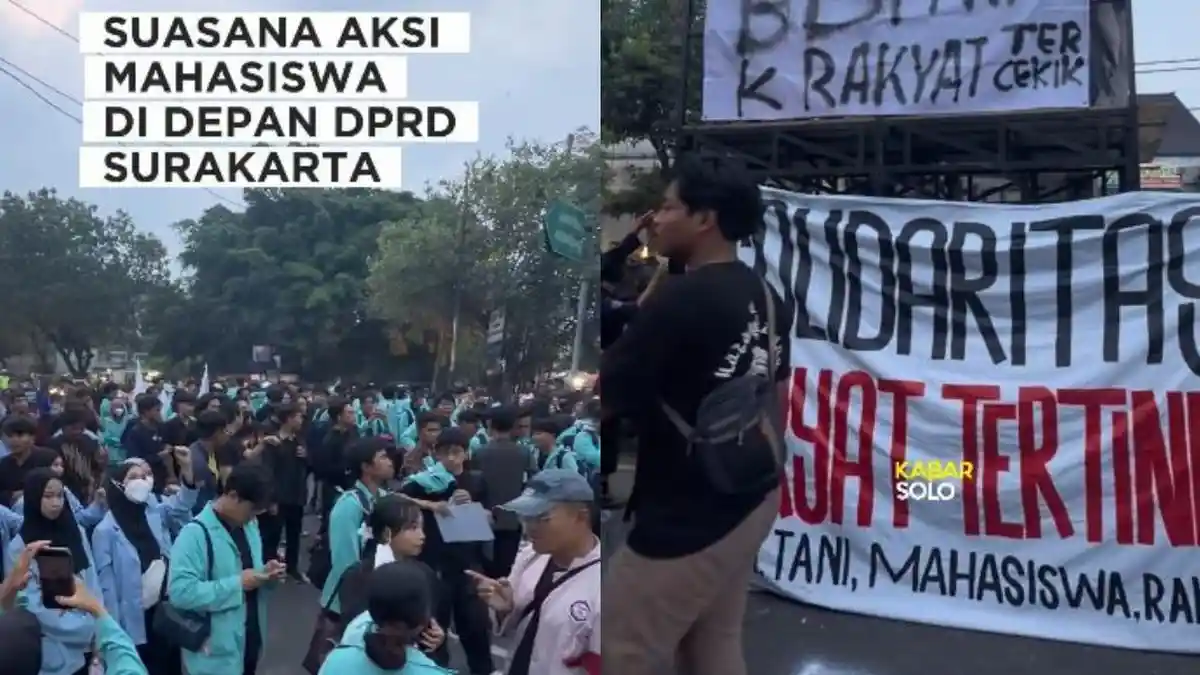 Demo Mahasiswa di Depan Gedung DPRD Solo Jateng, Batalkan RUU Polri ...