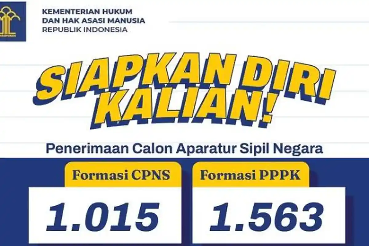 Kemenkumham Buka Formasi CPNS dan PPPK 2023, Lengkap dengan Link Jadwal Pendaftaran