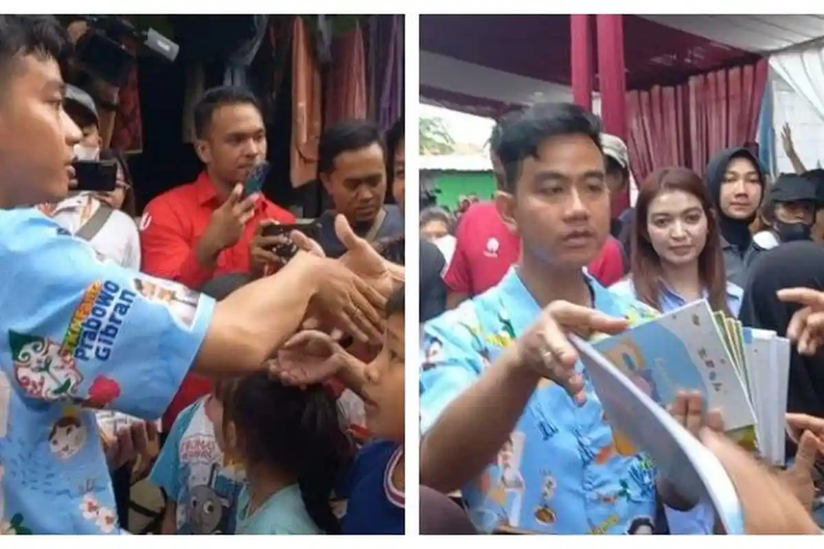 Kampanye Hari Ketujuh, Gibran Blusukan ke Kampung Sawah Tangerang, Bagi-bagi Susu dan Buku