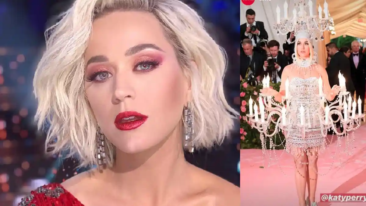 Tampil Nyentrik dengan Kostum Burger dan Chandelier, Katy Perry Tampil Memukau di Met Gala 2019