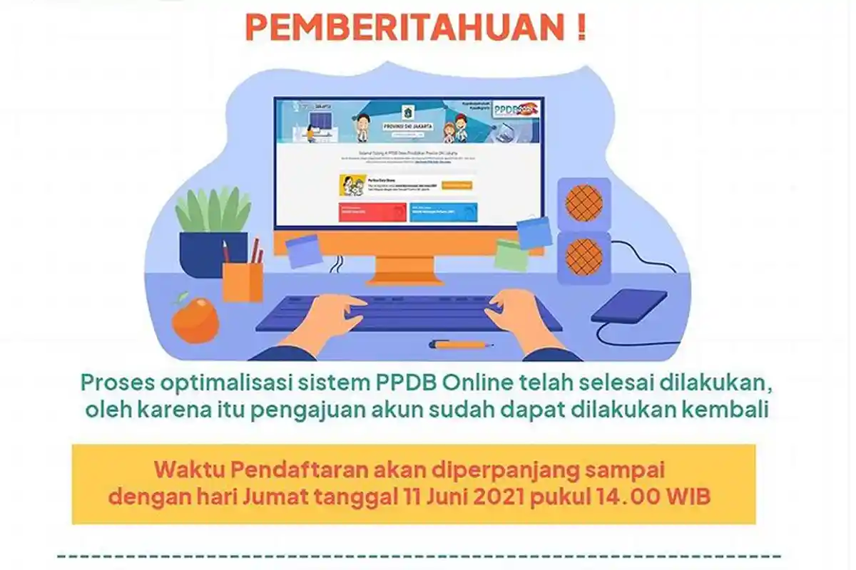 Proses Optimalisasi PPDB Online Rampung, Pengajuan Akun via ppdb.jakarta.go.id Dibuka Kembali