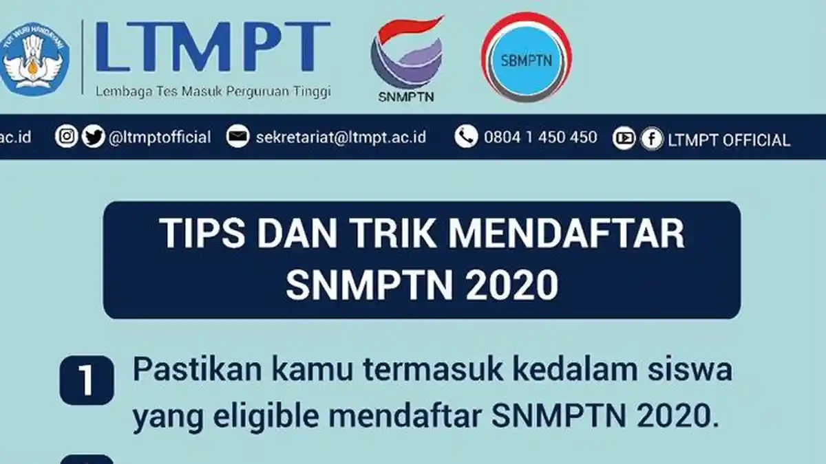 Tips dan Trik Daftar SNMPTN 2020, Berikut Link 86 PTN Penerima Mahasiswa Baru Jalur SNMPTN