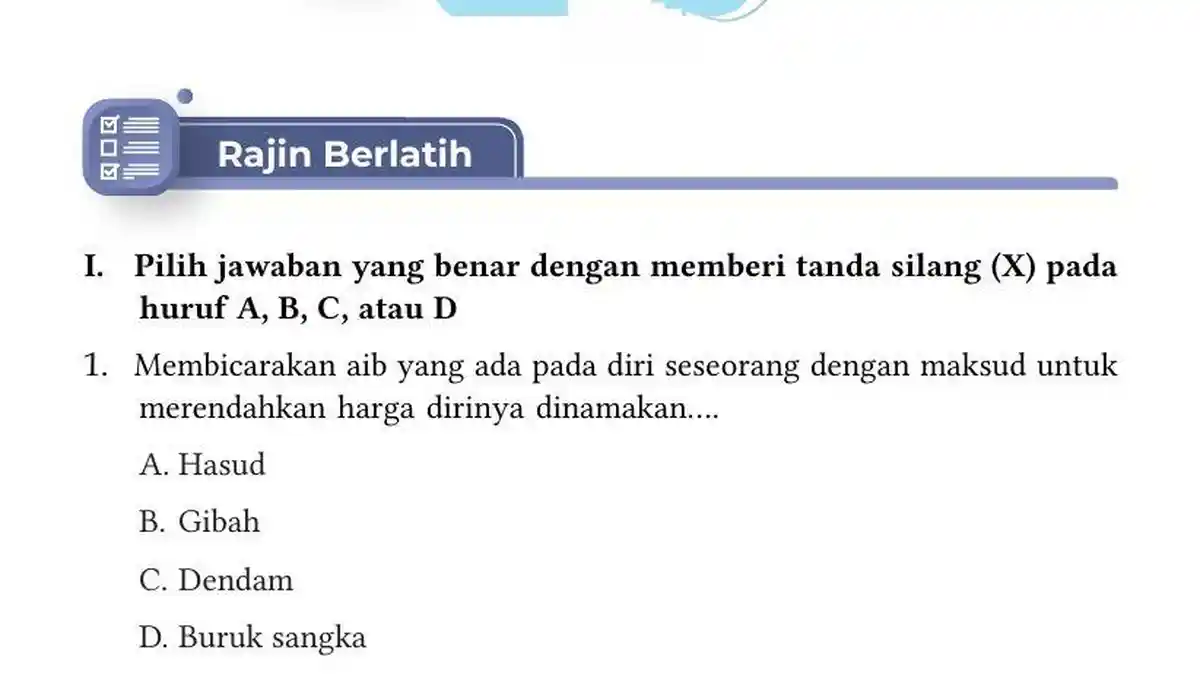 Kunci Jawaban PAI Kelas 7 Halaman 190 Kurikulum Merdeka: Mari Berlatih, Soal Pilihan Ganda