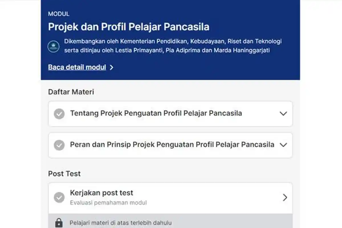 Kunci Jawaban Post Test Projek Penguatan Profil Pelajar Pancasila SD/Paket A Modul 1 PMM 2024!