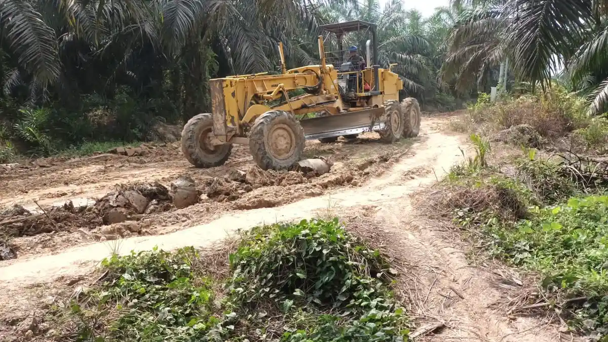 PTPN VI Perbaiki Jalan Utama Desa di Bahar Utara