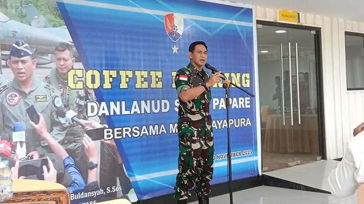 Coffe Morning Bersama Wartawan, Ini Profil Singkat Danlanud Silas Papare yang baru Menjabat Sebulan