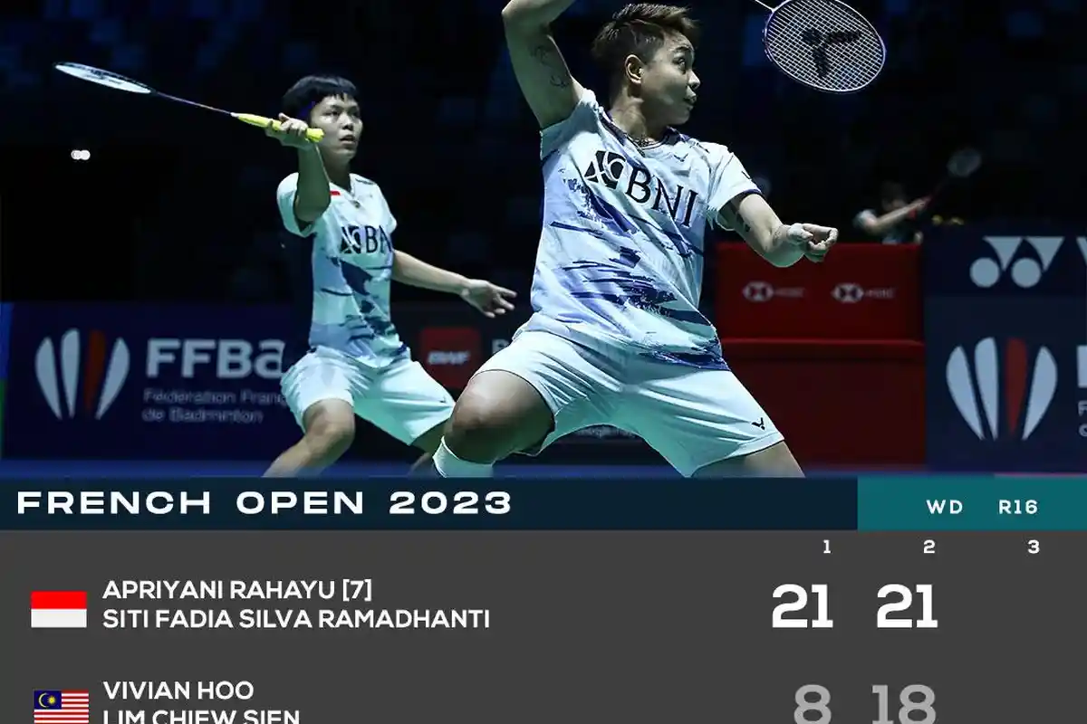 Hasil Semifinal French Open 2023, Duel Sengit Rubber Set Apriyani/Fadia Vs Liu Sheng Shu/Tan Ning