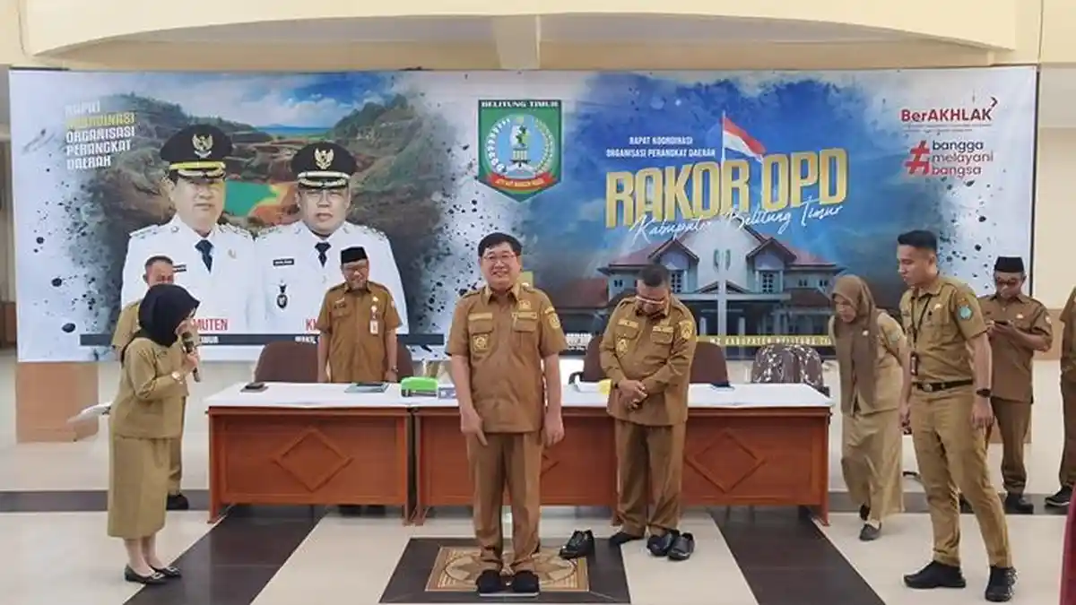 Perdana Bupati Belitung Timur Kamarudin Muten Pimpin Rakor, Tekankan Efisiensi dan Kerja Sama