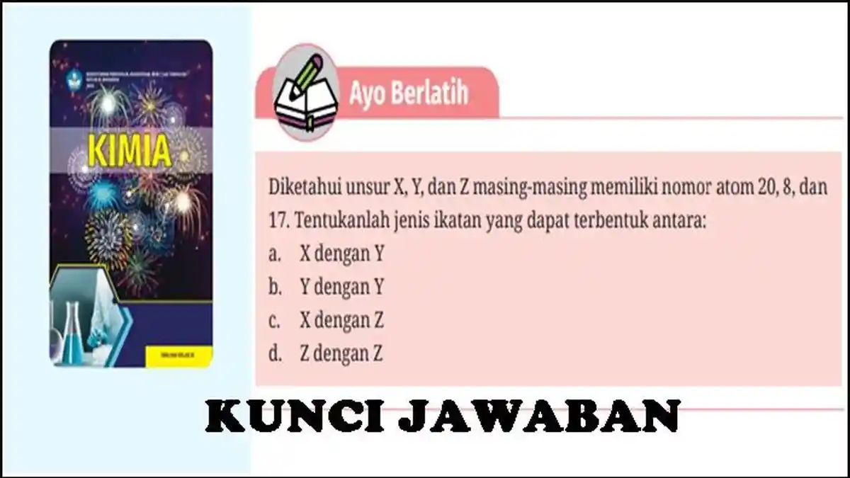 Kunci Jawaban, Kimia Kelas 11 Halaman 43 Kurikulum Merdeka, Ayo Berlatih: Jenis Ikatan Antara Atom