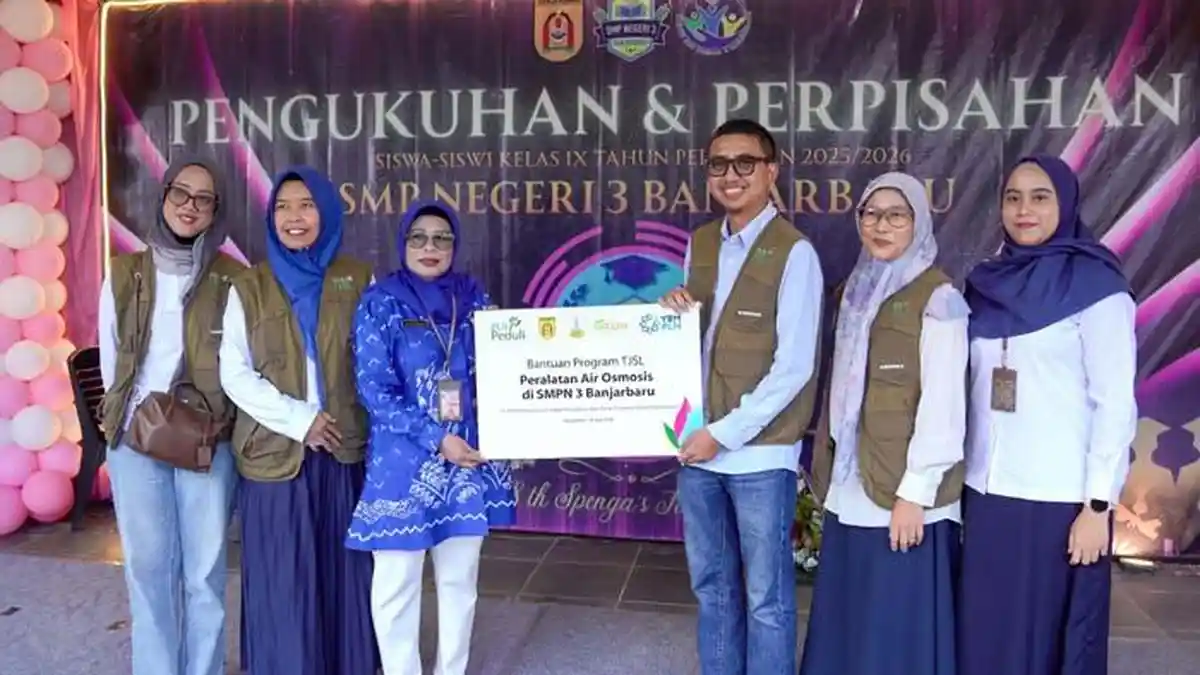PLN Beri Fasilitas Air Minum Osmosis di SMPN 3 Banjarbaru Dukung Generasi Sehat Peduli Lingkungan - Tribunkaltim.co