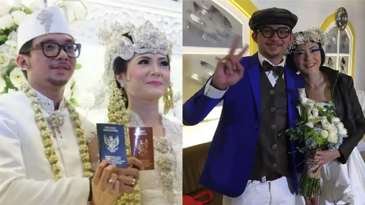 Pakai Jaket Hitam dan Riasan Mata Warna Biru, Begini Penampilan Poppy Sovia di Resepsi Pernikahannya