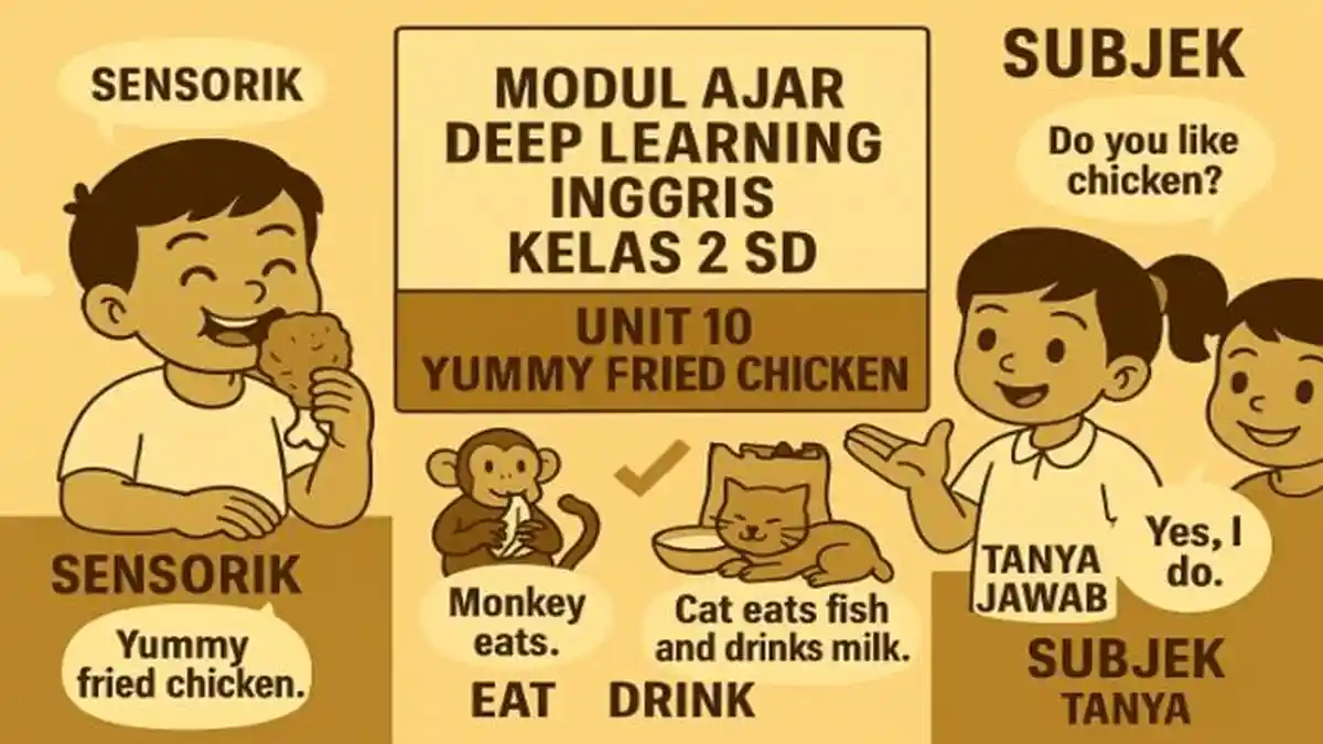Unduh Modul Ajar Deep Learning Bahasa Inggris Kelas 2 SD UNIT 10 Yummy Fried Chicken