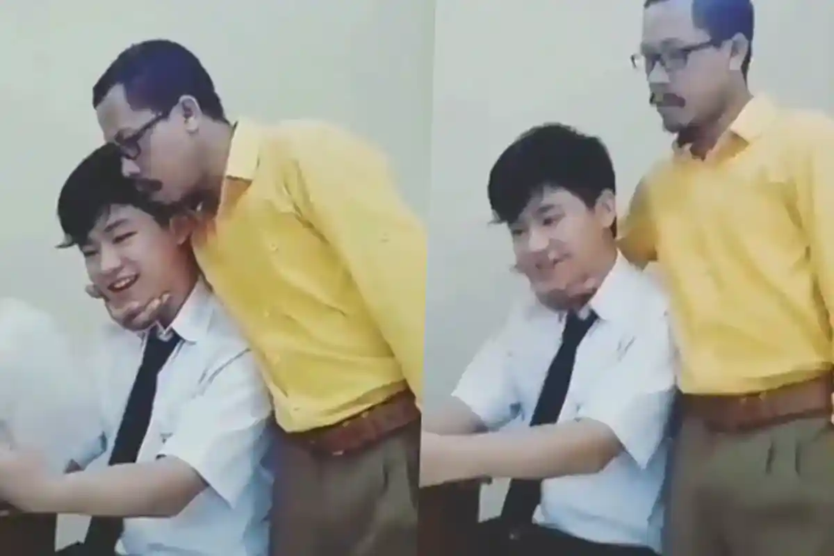 Video Guru Rangkul Siswa Diperbincangkan, Warganet Tak Nyaman Lihat Anunya Menonjol