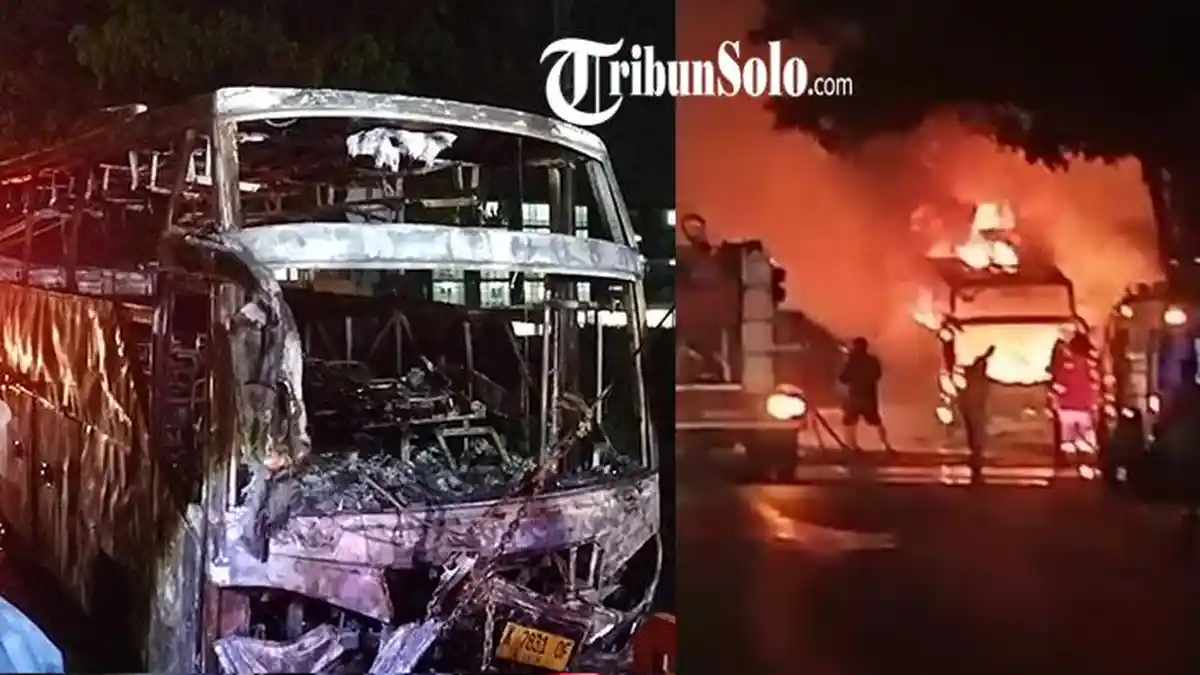 DUGAAN Penyebab Terbakarnya Bus Rombongan Wisatawan di Klaten Pasca Pulang dari Masjid Zayed Solo