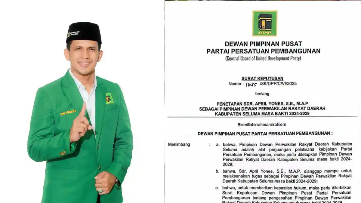 DPP PPP Tunjuk April Yones Jadi Ketua DPRD Seluma Bengkulu