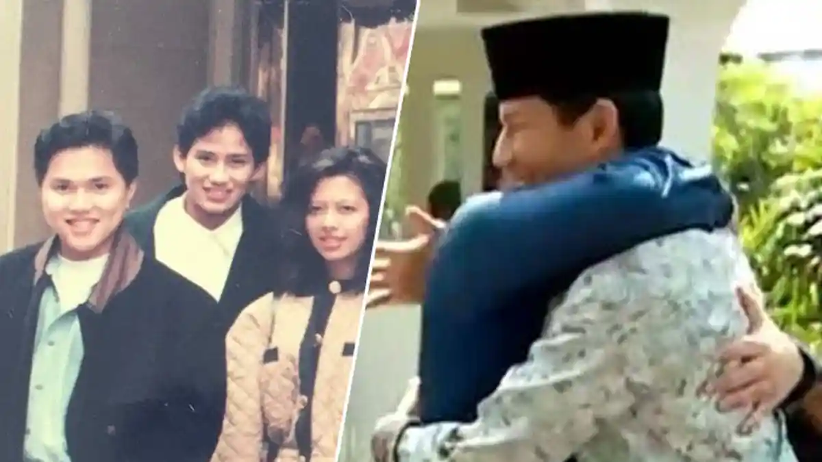 Aksi Sandiaga Uno dan Erick Thohir Berpelukan jadi Viral, Dua Sahabat Tempuh Jalan Berbeda