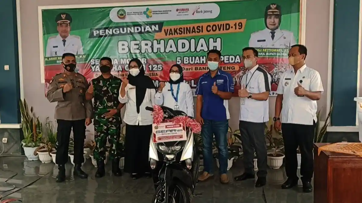 Vaksinasi Berhadiah Sepeda Motor di Blora Diundi, Dinkes: Ada Peningkatan Cakupan Vaksinasi