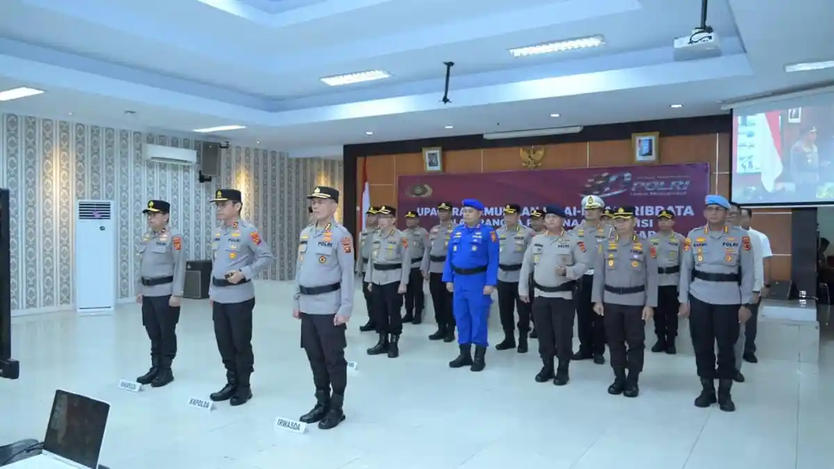 Polda Jambi Ikuti Vicon Upacara Nilai-Nilai Tribrata dalam Rangka Hari Bhayangkara ke-80 - Tribunjambi.com
