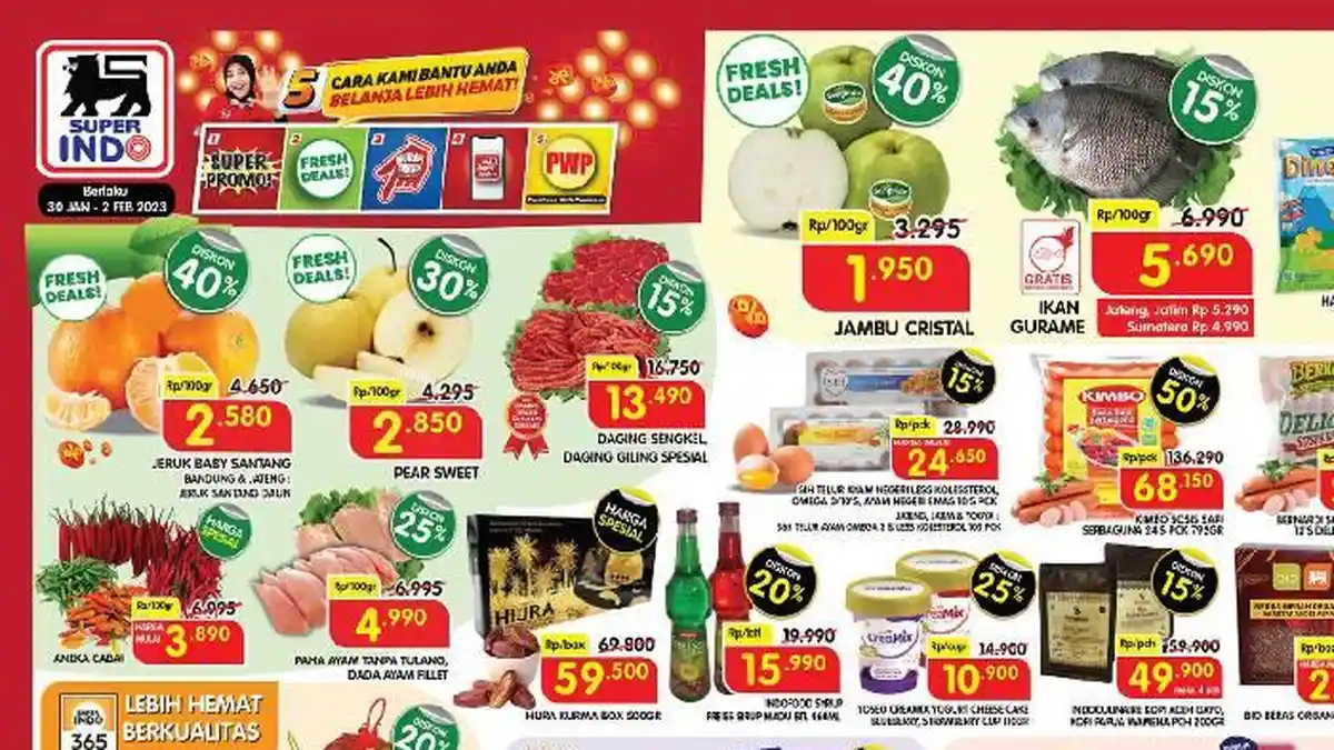 KATALOG Promo Superindo 30 Jan-2 Feb 2023 Terlengkap: Nugget Dino Beli 1 Gratis 1, Sosis Diskon