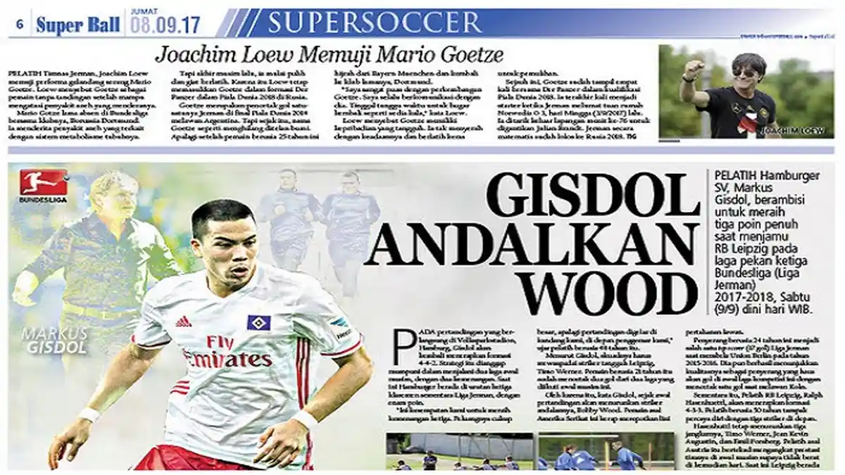 Markus Gisdol Andalkan Bobby Wood untuk Hadapi RB Leipzig
