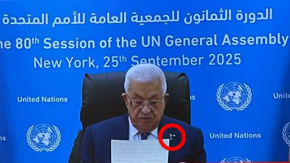 Israel Murka Gara-gara 'Pin Gembok' di Jas Presiden Palestina saat Pidato di PBB