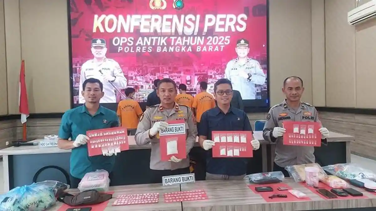 Hasil Operasi Antik Menumbing Polres Bangka Barat, Pelajar Jadi Pengedar Sabu