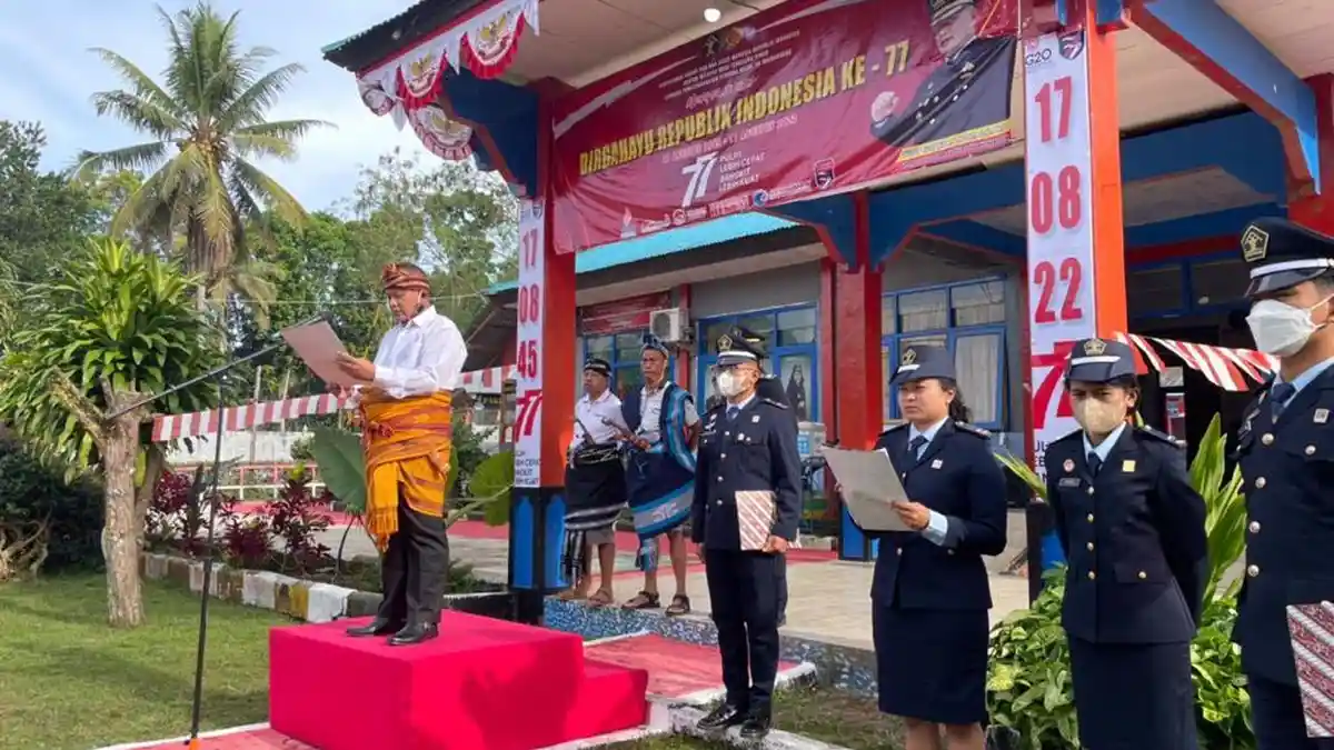 HUT RI Ke 77, UPT Pas se-Waikabubak Gelar Upacara Bendera dan Pemberian Remisi