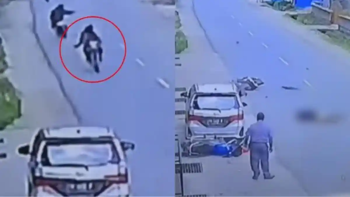 Pria Berboncengan Tak Sadarkan Diri Usai Tabrak Mobil yang Sedang Parkir, Ternyata Pelaku Jambret