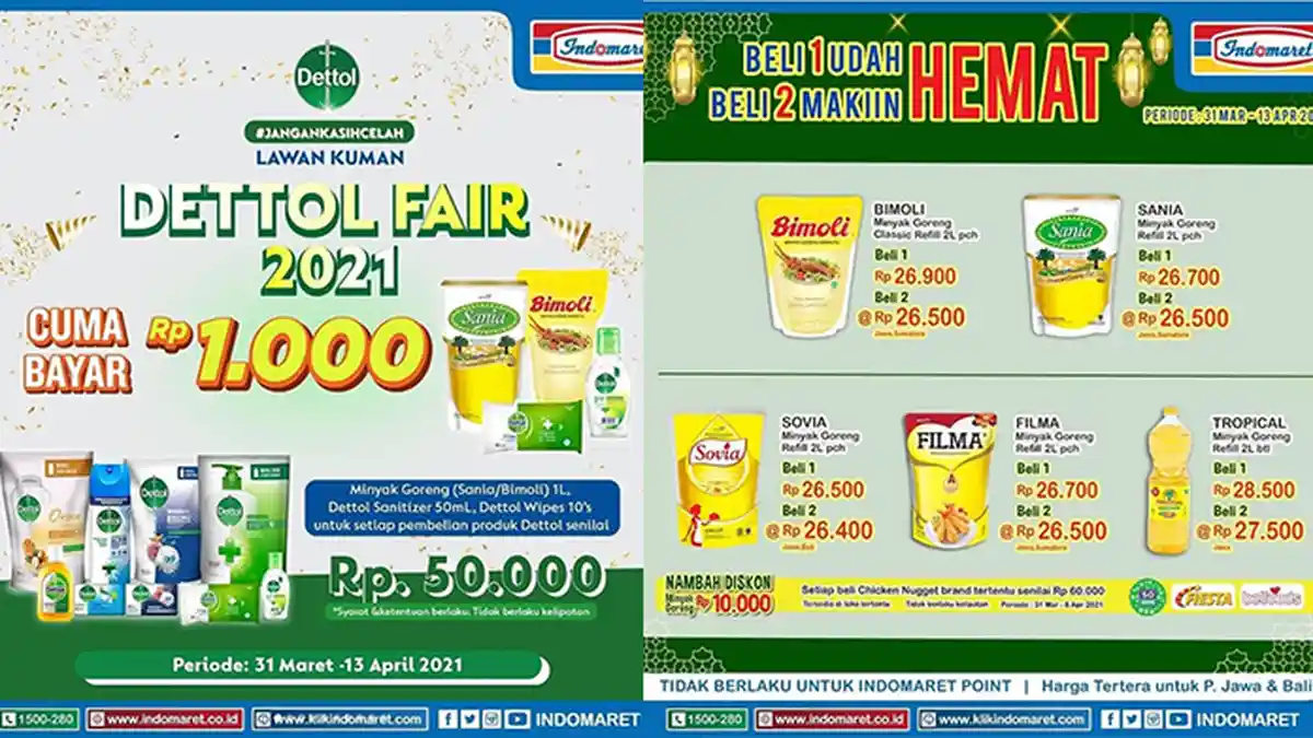 Promo Indomaret Harga Heboh TERBARU Hari Ini 5 April 2021, Minyak Goreng Bimoli Beli 2 Rp26.500