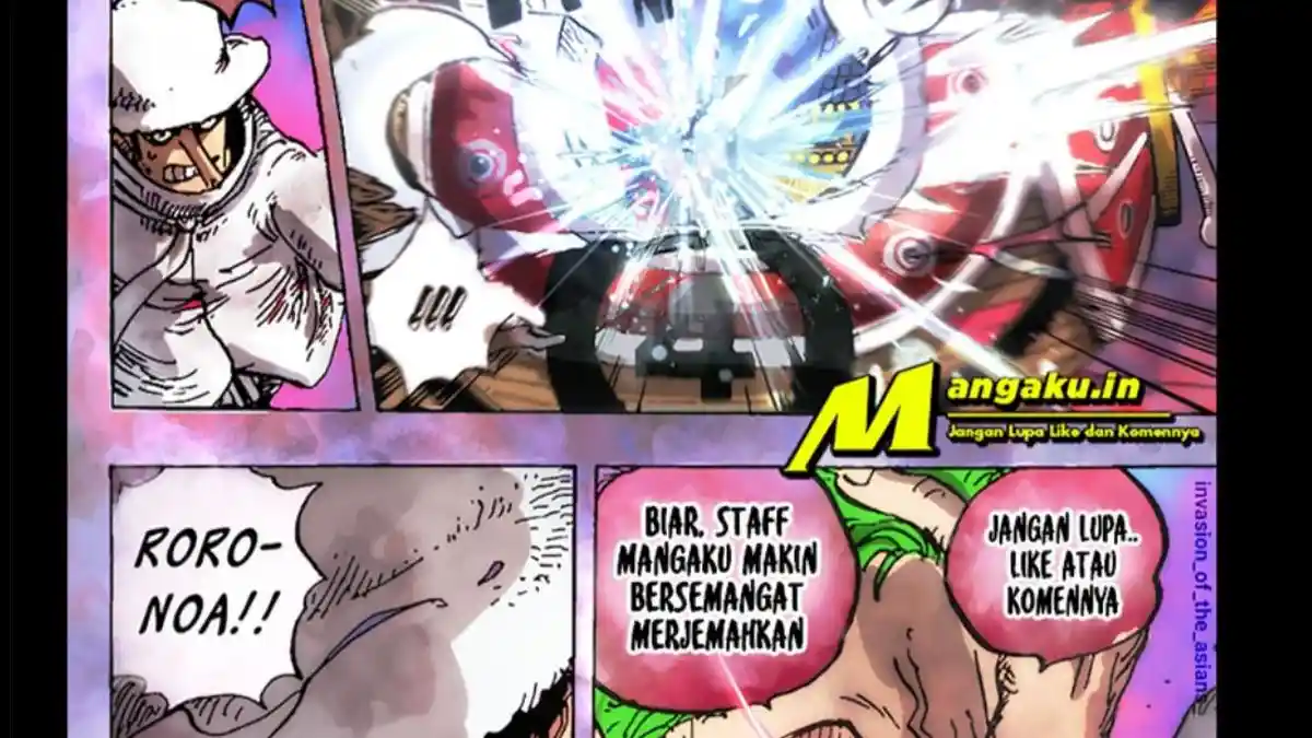 Bocoran Spoiler One Piece 1072: Pertarungan Kaku vs Roronoa Zoro, Marimo Baka Menggila