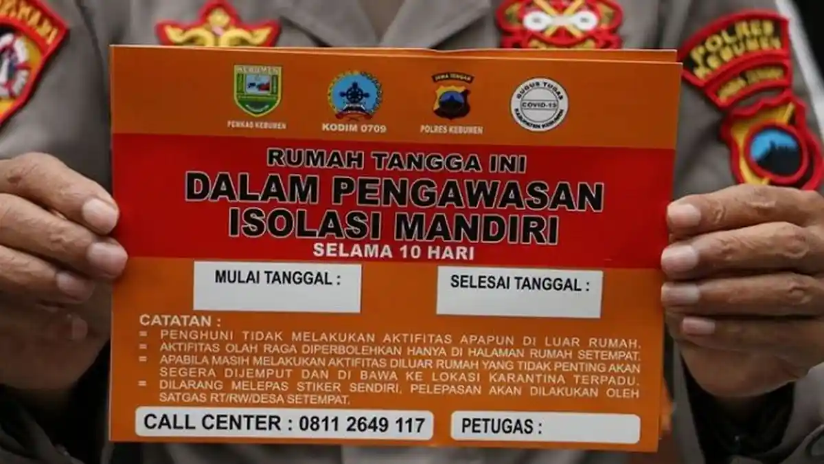 Rumah Warga Isoman Ditempeli Stiker, Polres Kebumen: Agar Mudah dalam Pengawasan
