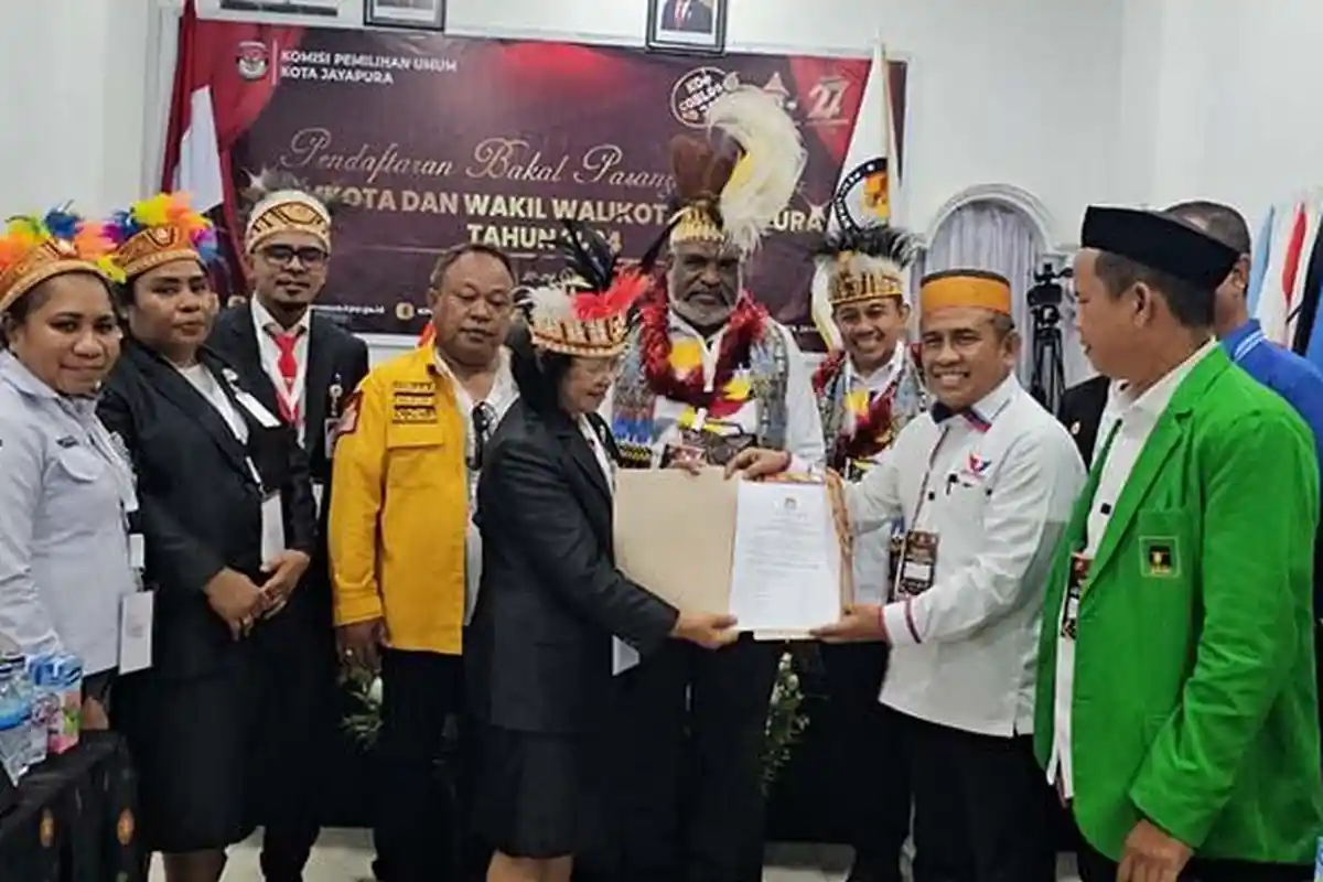 Abisai Rollo-Rustan Saru Resmi Mendaftar ke KPU: Saatnya Putra Port Numbay Memimpin Kota Jayapura