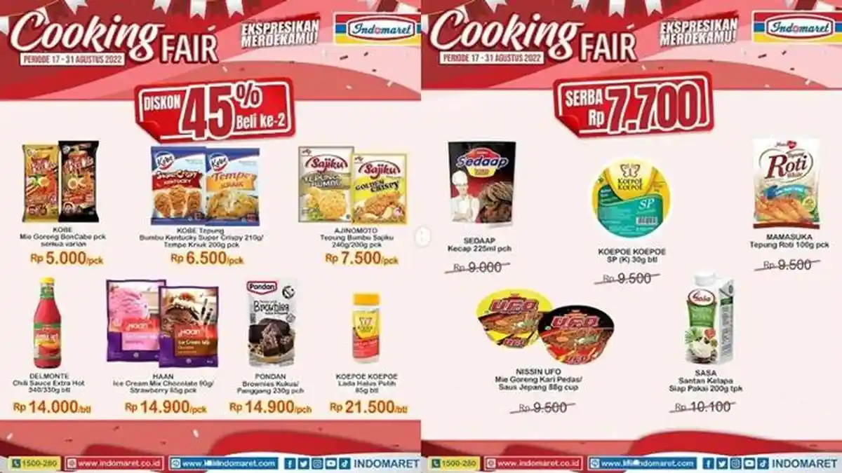 Dapatkan Diskon hingga 45 Persen untuk Pembelian ke 2, Cek Promo Indomaret Hari ini Kamis 18 Agustus